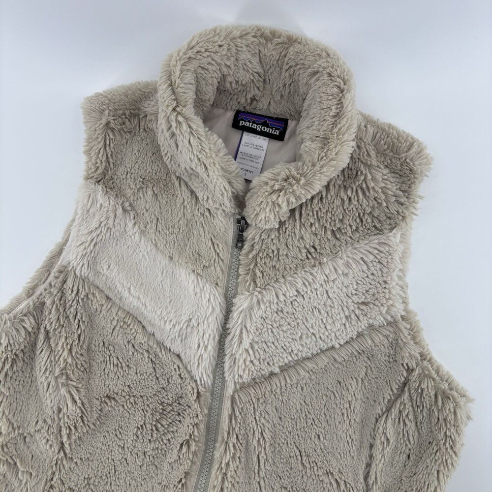 Patagonia Vest Women's Small‎ Brown Pelage High Pile Fleece Zip up Jacket